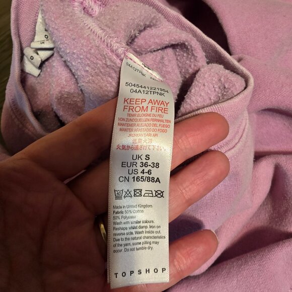 Topshop Graphic Sweatshirt with lion Purple Small- some discoloration - Picture 11 of 13